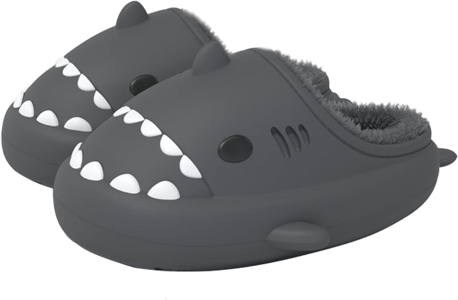 

Зимние шлепанцы Zureto с рисунком акулы, мужские и женские зимние тапочки с акулой, милые, удобные и модные домашние и уличные тапочки, черный