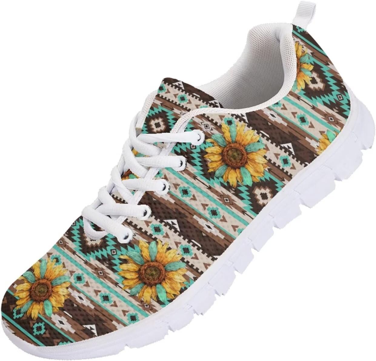 

Мужские кроссовки Funnydude Funny Print для тенниса, спортивные, удобные, дышащие, с сетчатым верхом, Aztec Sunflower