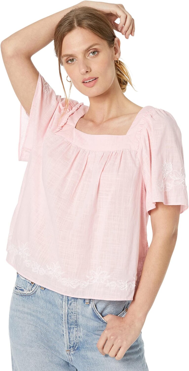 

Топ Draper James Maren Top in Embroidered Floral, цвет Pink Multi