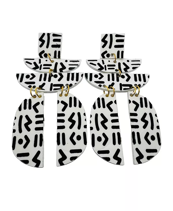 

Геометрические серьги-подвески Swanky Designs, white