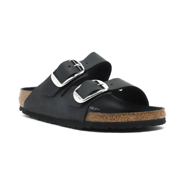 Узкие тапочки Arizona с большой пряжкой Birkenstock, черный