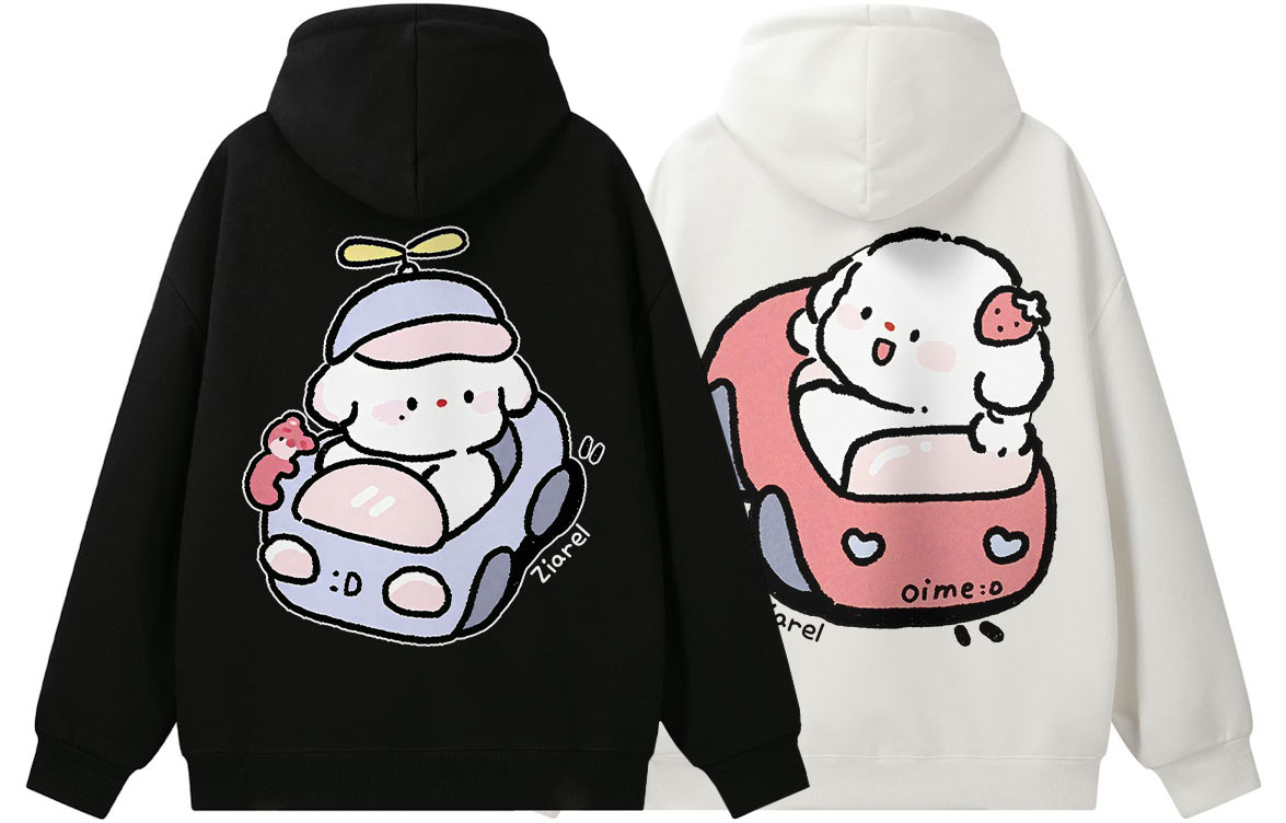 

Толстовка Unisex Hooded Moderate Heavyweight ZIAREL, черный+белый[2 pack]