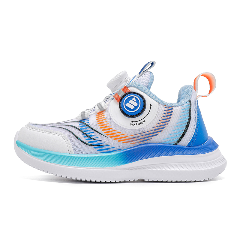 

WARRIOR Антискользящие и износостойкие дышащие низкие детские кроссовки для бега white dark blue kids