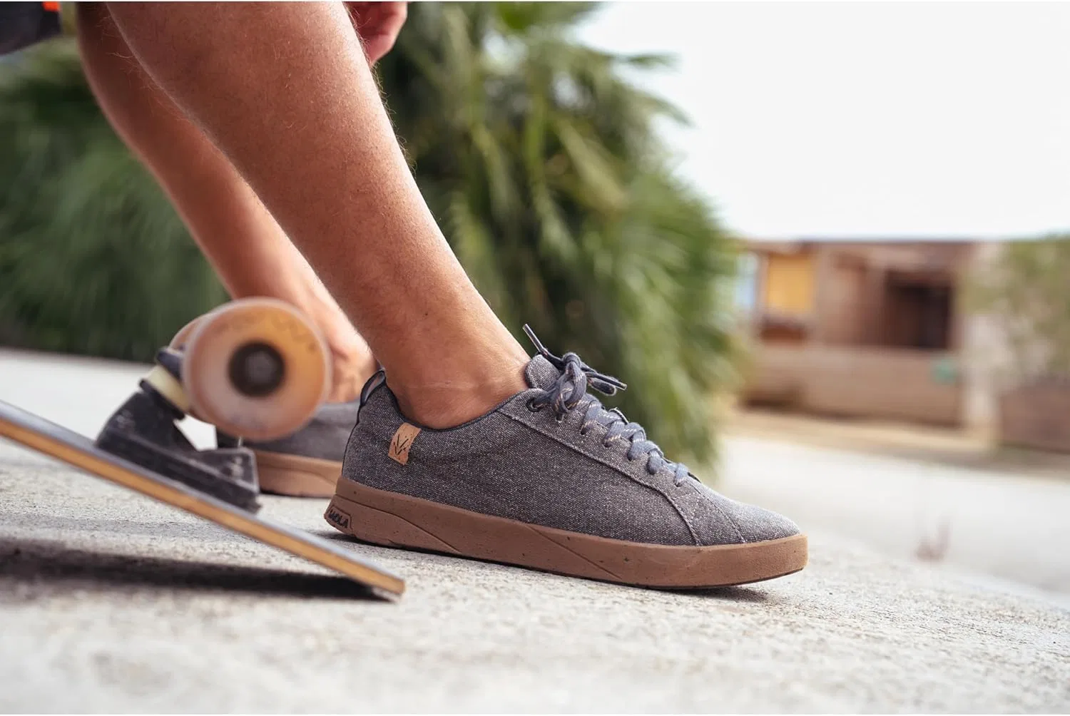 Мужские летние кроссовки Saola Cannon Canvas 2.0 M из переработанной ткани, серые, веганские — фото 3
