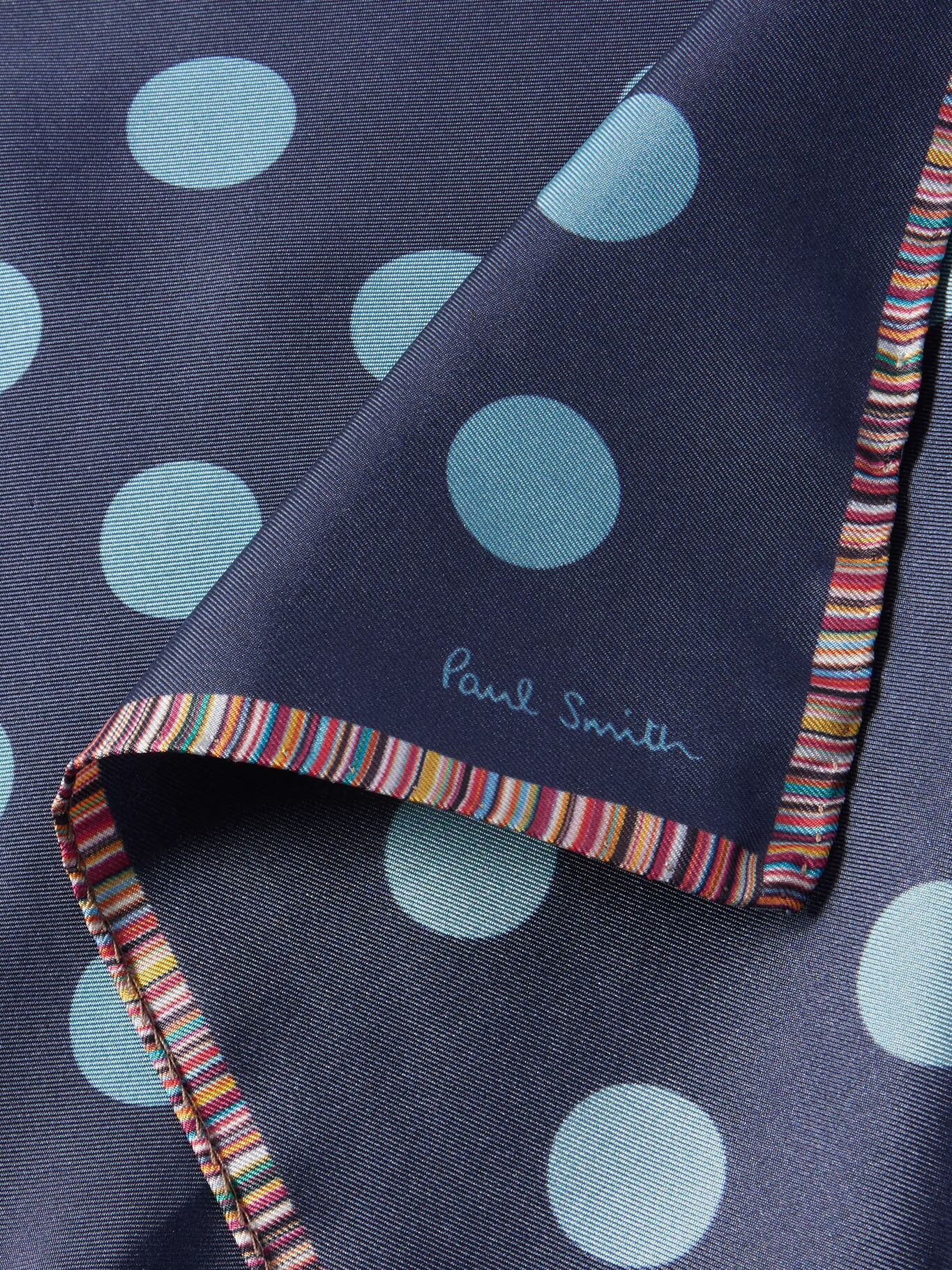 

Платок-нагрудник из шелковой саржи в полоску с горошком PAUL SMITH, синий