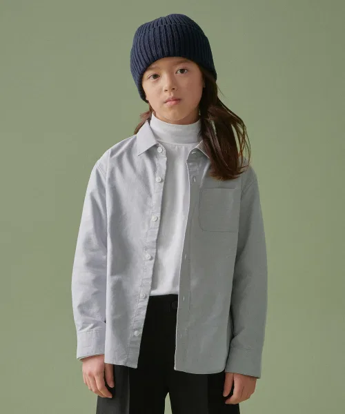Унисекс рубашка оксфорд MUSINSA STANDARD KIDS серая