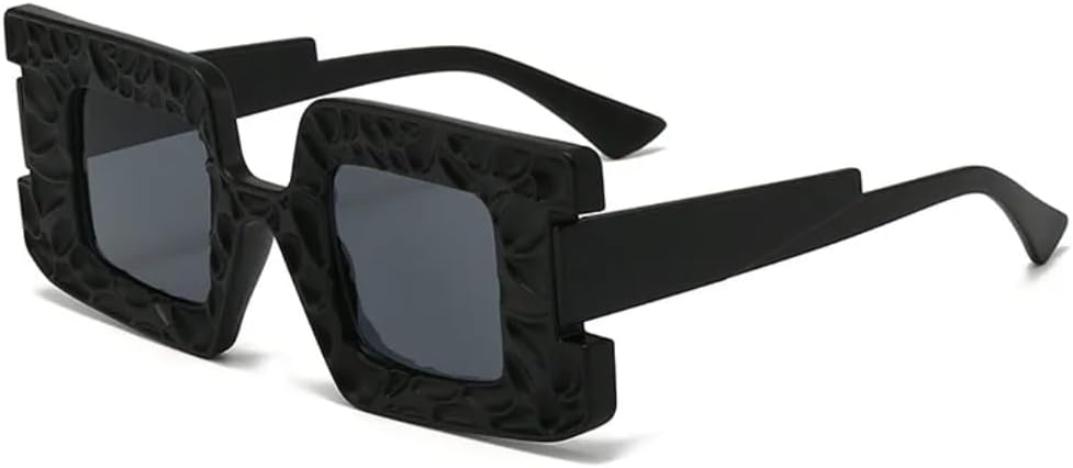 

Квадратные женские солнцезащитные очки в стиле стимпанк, вогнутая и выпуклая оправа, роскошные очки с защитой от УФ-излучения UV400, модные мужские очки UATXTAU, Black