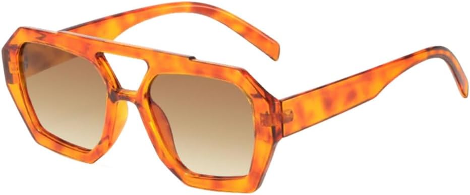 

Ретро-солнцезащитные очки с двойной перемычкой для женщин, крупная оправа, леопардовый коричневый градиент, модные роскошные солнцезащитные очки для мужчин generic, C4 Douhua Tea