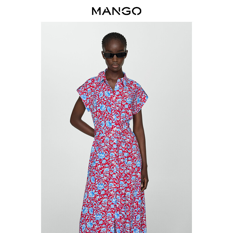 

Женское платье Mango с разрезами по бокам, красный
