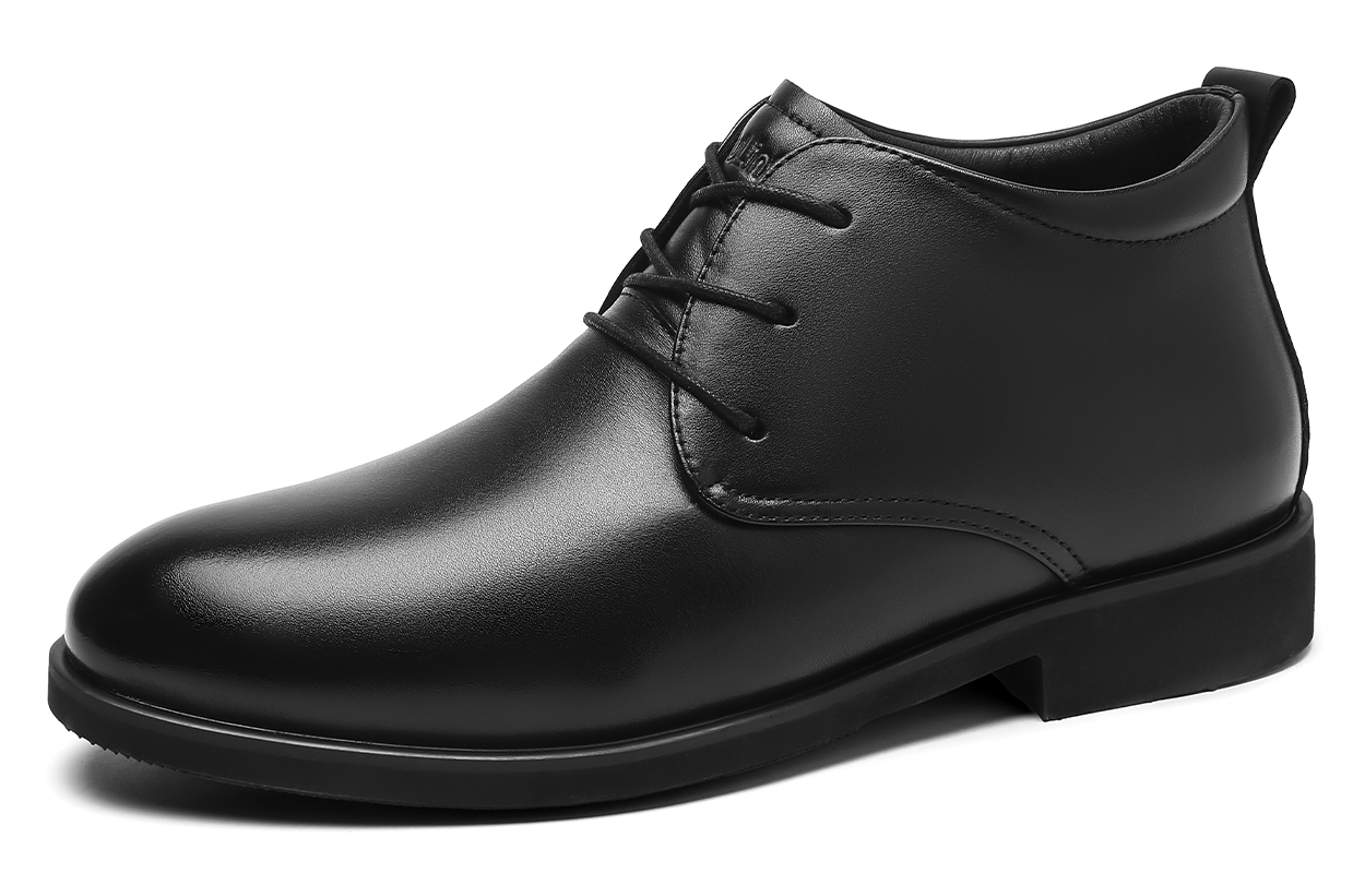 

Ботинки мужские хлопковые, высота около 3 см, черные Mulinsen, Black (Fleece-Lined)