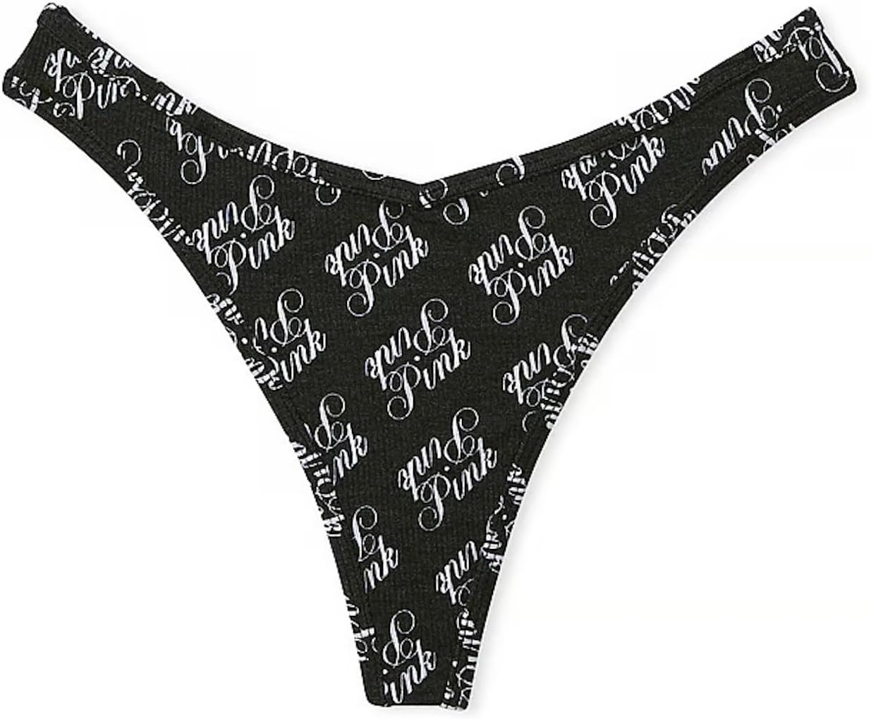 Трусики-стринги Victoria's Secret розового цвета с черной надписью, новые, Black Script — фото 3