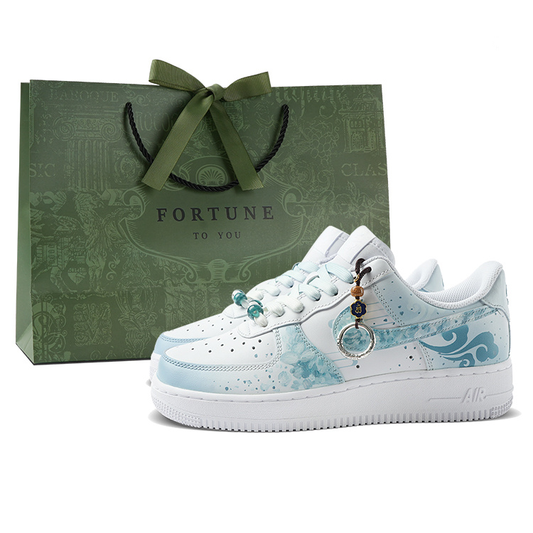 

Nike Кроссовки Air Force 1 Low Top для скейтбординга, мужские, белые, синие
