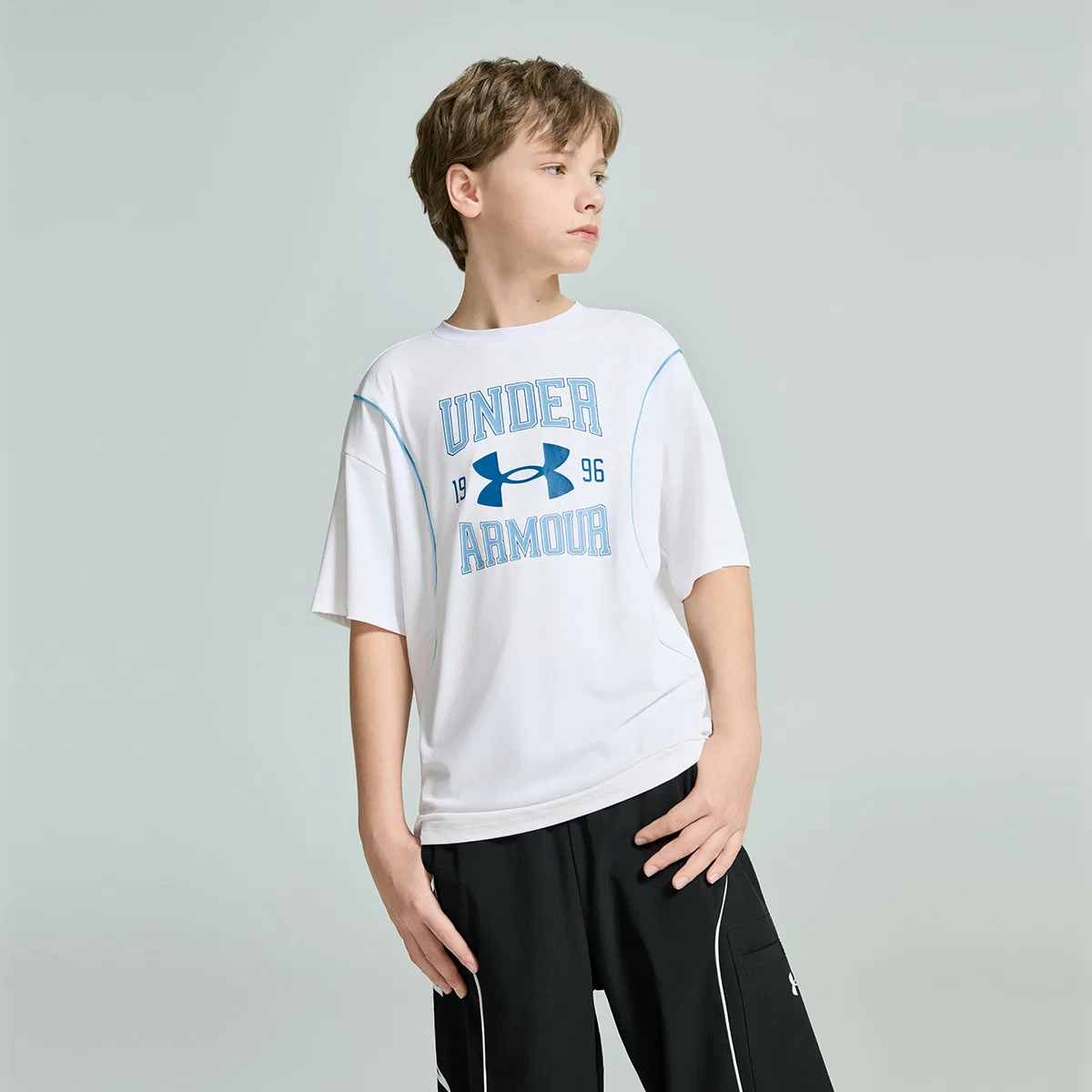 Футболка детская с круглым вырезом Under Armour, White — фото 4