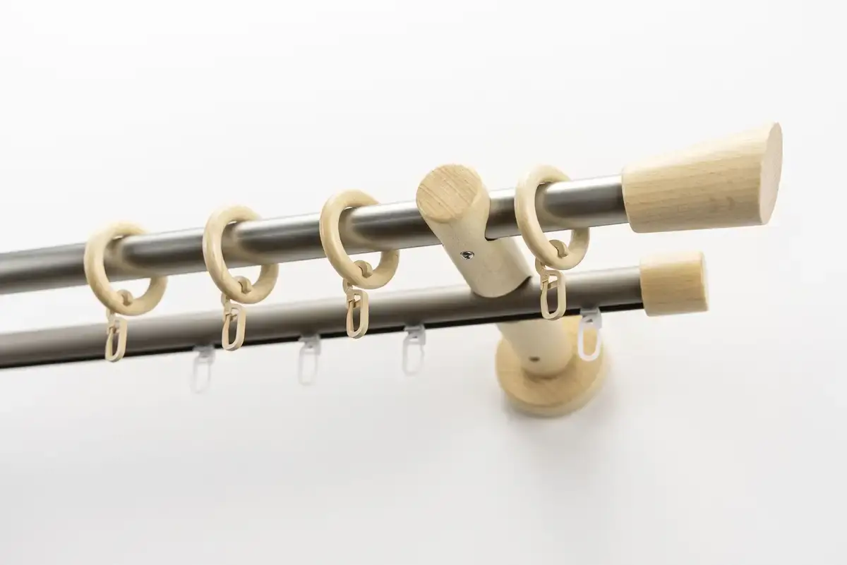 

Карниз для штор GARESA "MOLIS", 2 направляющие, желаемая длина, комплект для штор, выдвижной, настенный монтаж, с кольцами/2 направляющих 200 см, Ø 20 мм, цвет mattchromfarben/natur