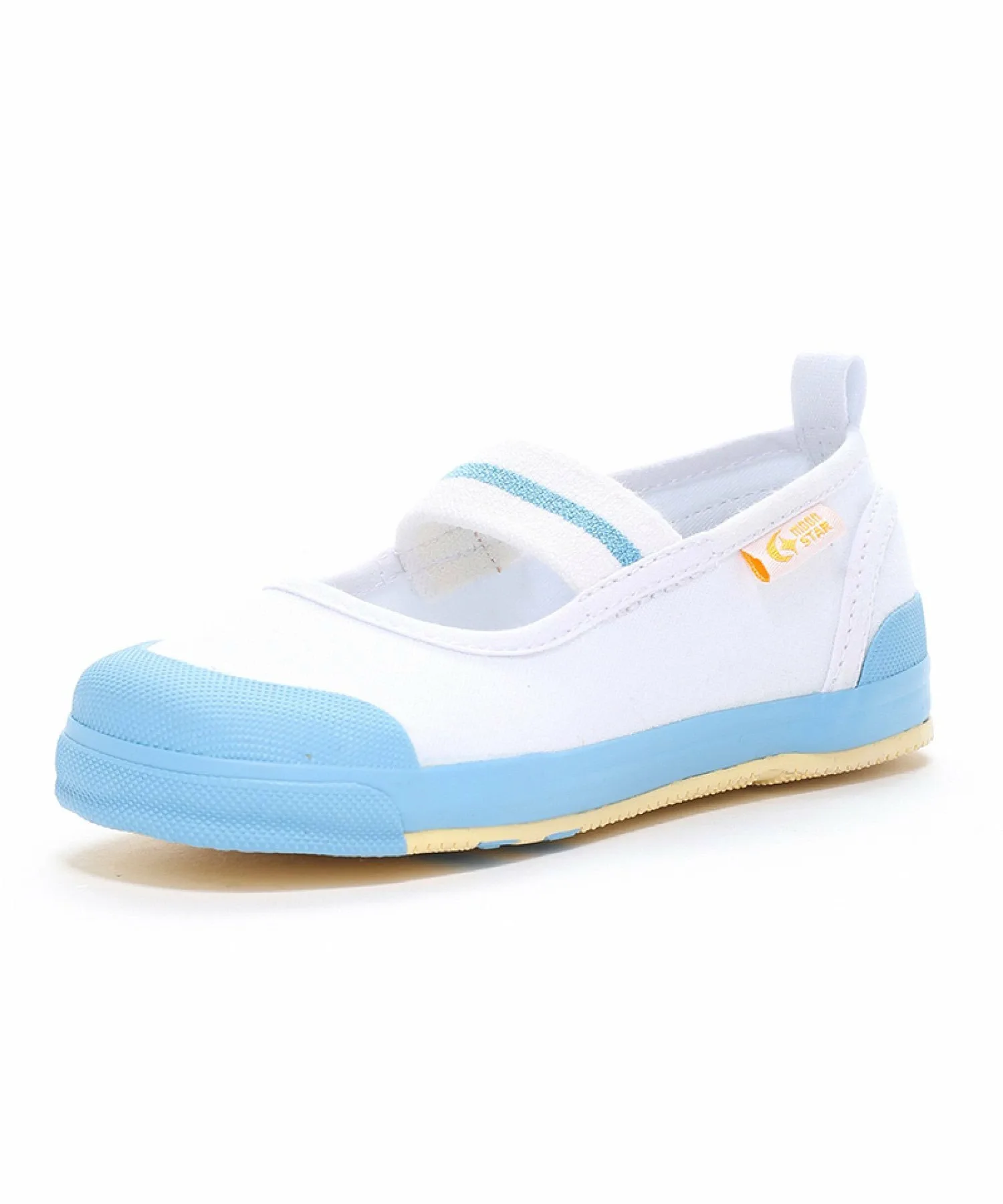 Домашние тапочки MoonStar CR ST11 3E, широкая колодка, размер 14,0-18,5 см. Carrot, Saxophone Blue