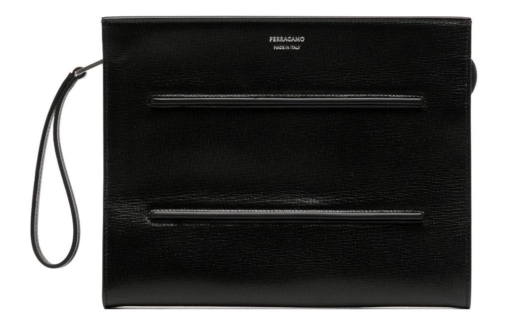 

Ferragamo Мужской клатч из телячьей кожи, черный