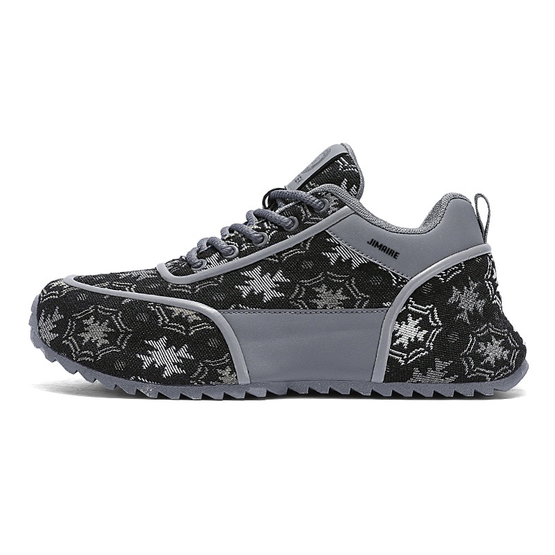 

King Jinmai Скользоустойчивые мужские кэжуал кеды низкие черно-серые, цвет Black Gray