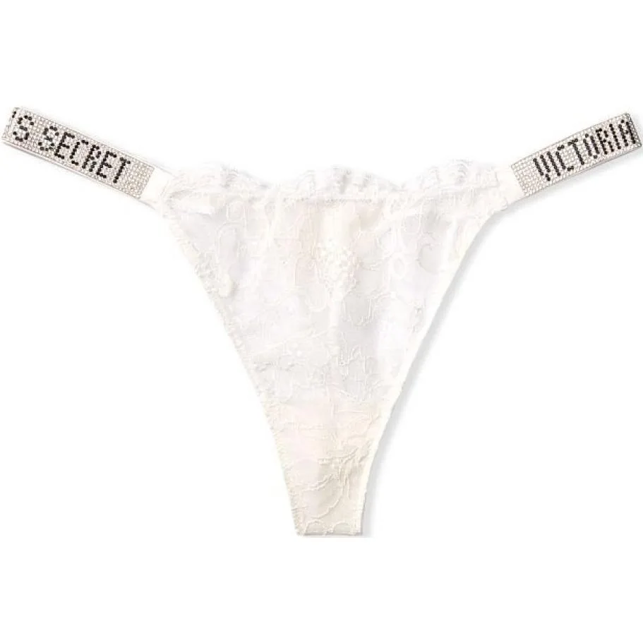 Victoria's Secret Трусы-стринги VERY SEXY для женщин, 1 шт, цвет кокосовый белый