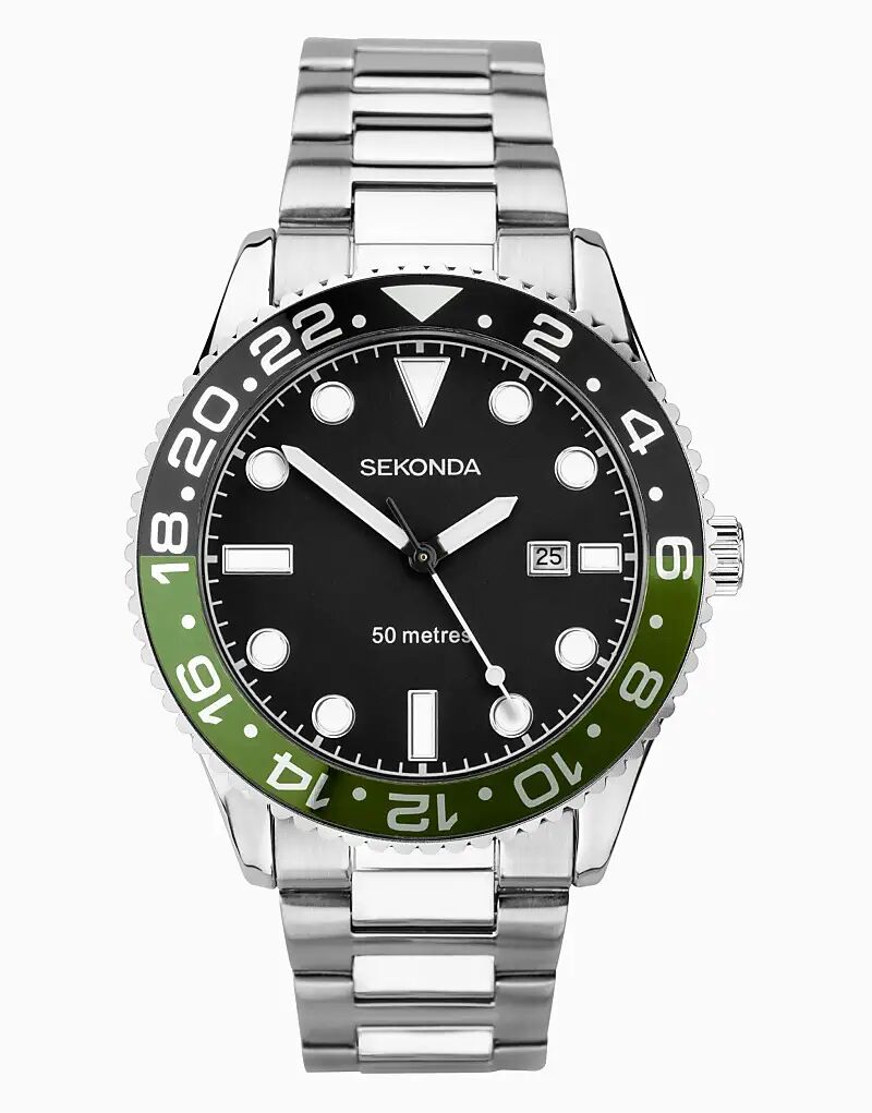 

Мужские аналоговые часы Ocean 43 мм в серебряном цвете Sekonda