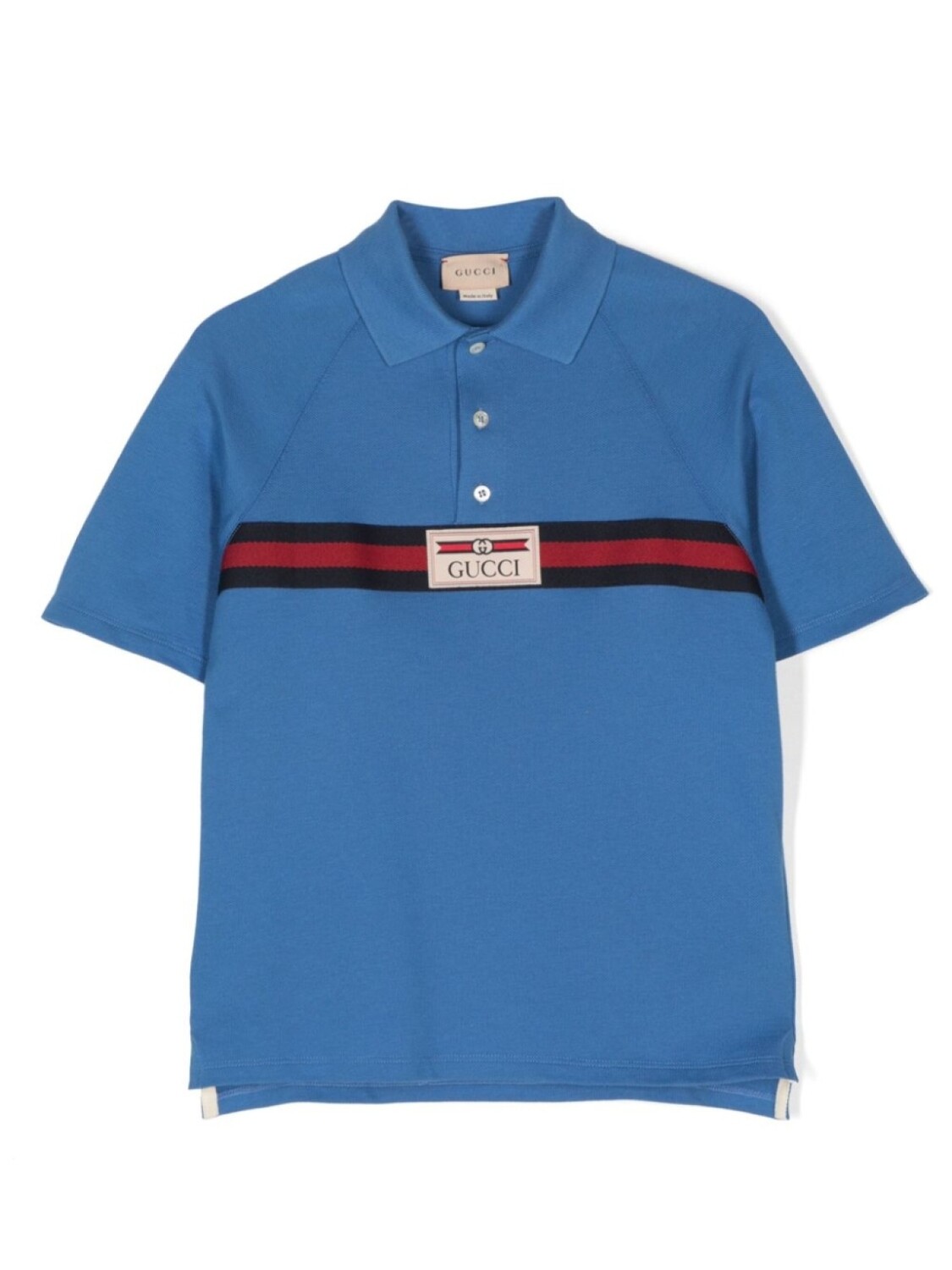 

Хлопковый топ-поло Gucci Kids Web, синий