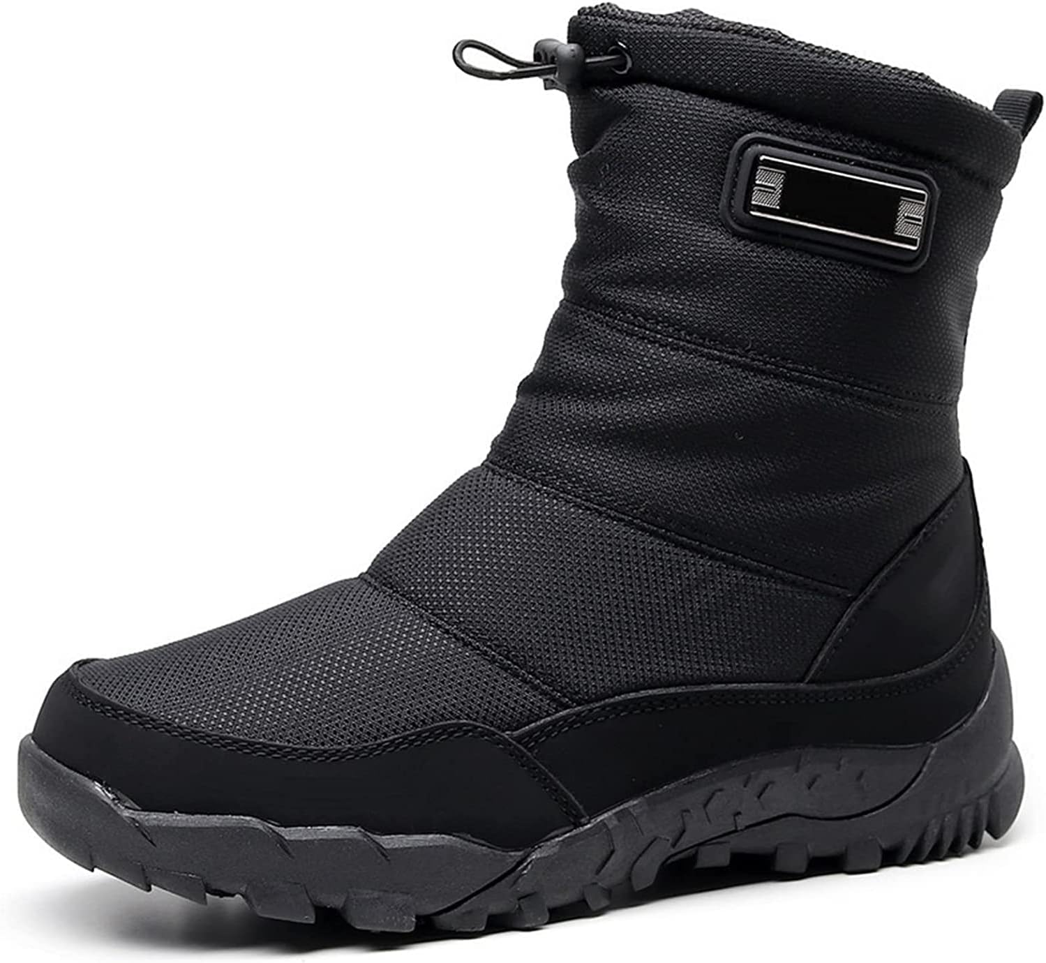 

Мужские зимние теплые сапоги с флисовой подкладкой, водонепроницаемые и противоскользящие, походные плоские ботинки до щиколотки, классические короткие ботинки для активного отдыха, лыжных каникул и сноуборда (черные, 43 EU) Generic