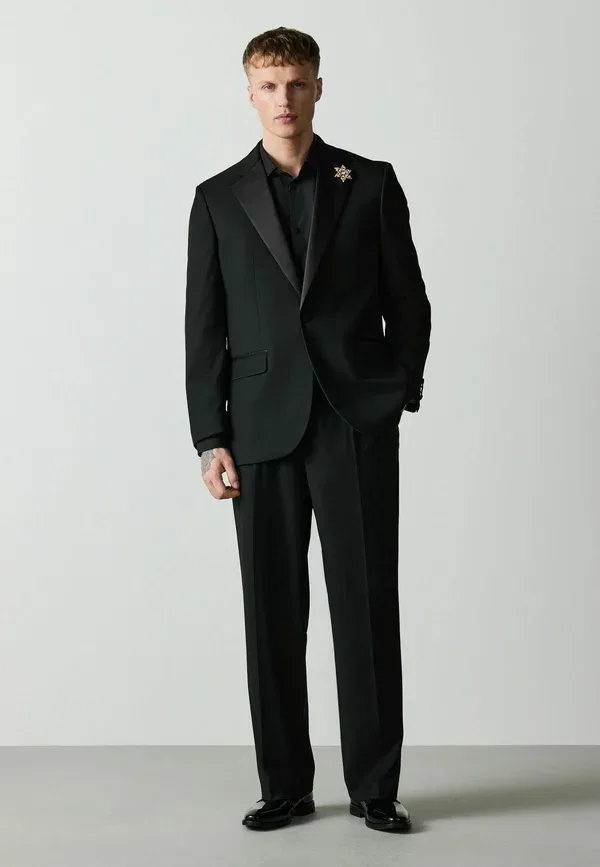 Пиджак Next Regular fit loose fit tuxedo suit jacket, черный — фото 2