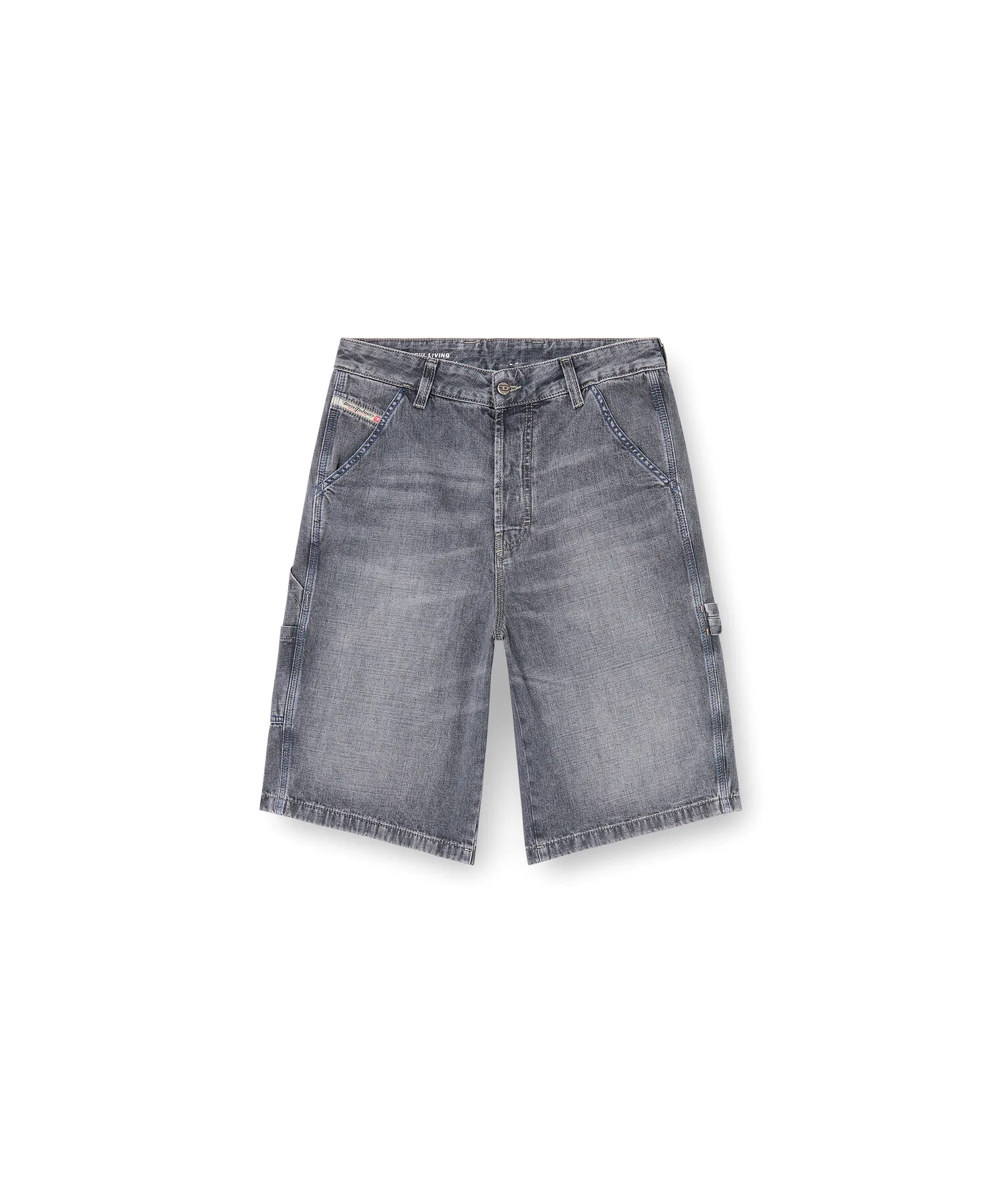 Мужские серые джинсовые шорты D-LIVERY-W-SHORT DIESEL серые — фото 4