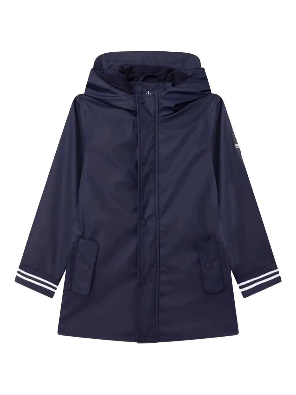 

Плащ с капюшоном и полосатыми манжетами AIGLE, синий