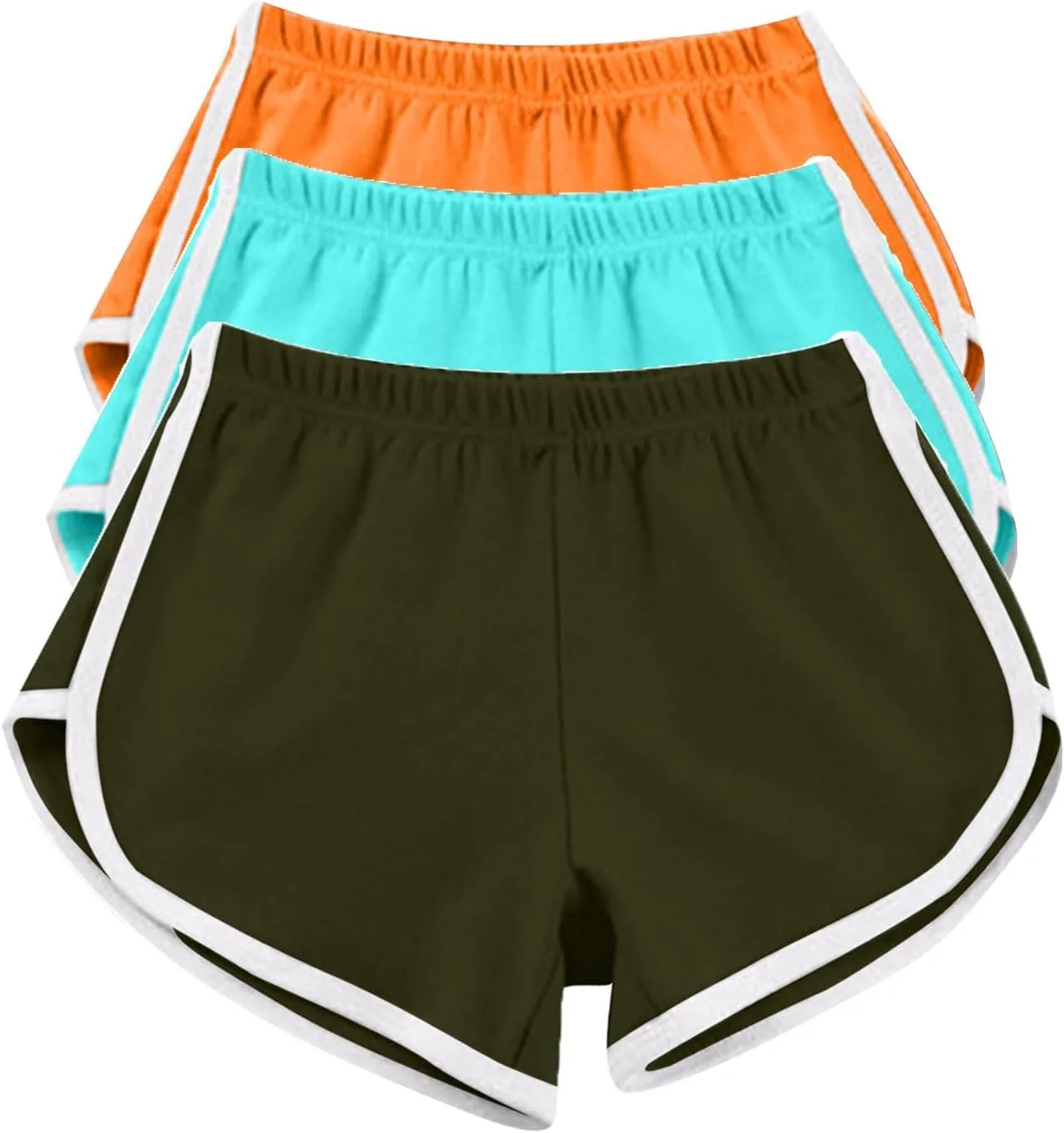 

3 пары шорт Dolphin Hem для женщин: спортивные, летние, дышащие eguiwyn