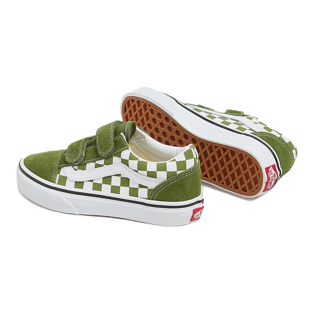 Кроссовки Vans Old Skool Kids Skateboarding Shoes Kids Low-top Green/White, зеленый — фото 4