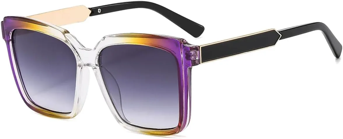 

Солнцезащитные очки для мужчин и женщин - защита UV400 - большая оправа с градиентными линзами для занятий спортом на открытом воздухе и вождения DSVIGF, Purple