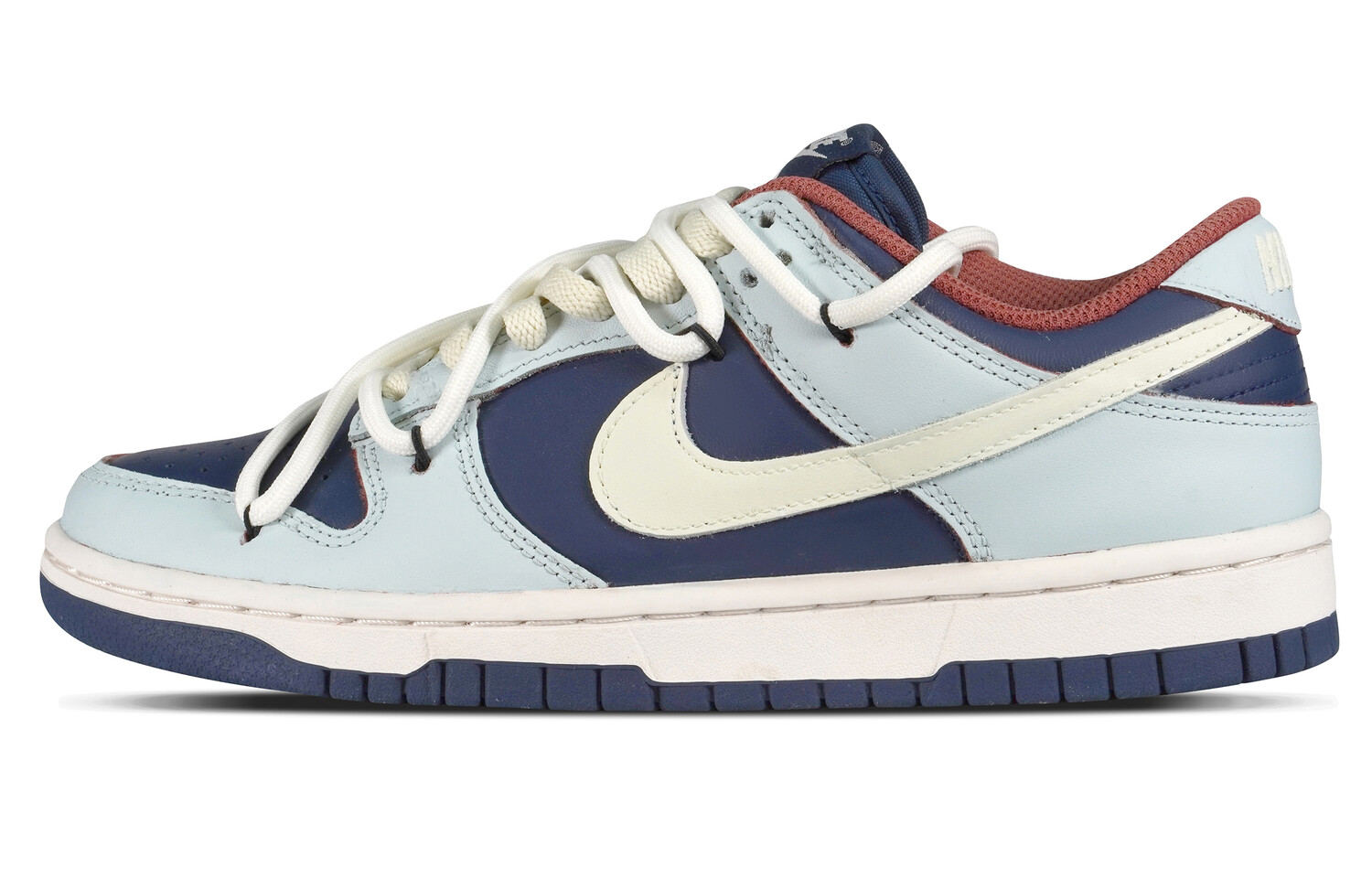 

Кроссовки для скейтбординга Dunk женские с низким верхом, белый/синий Nike