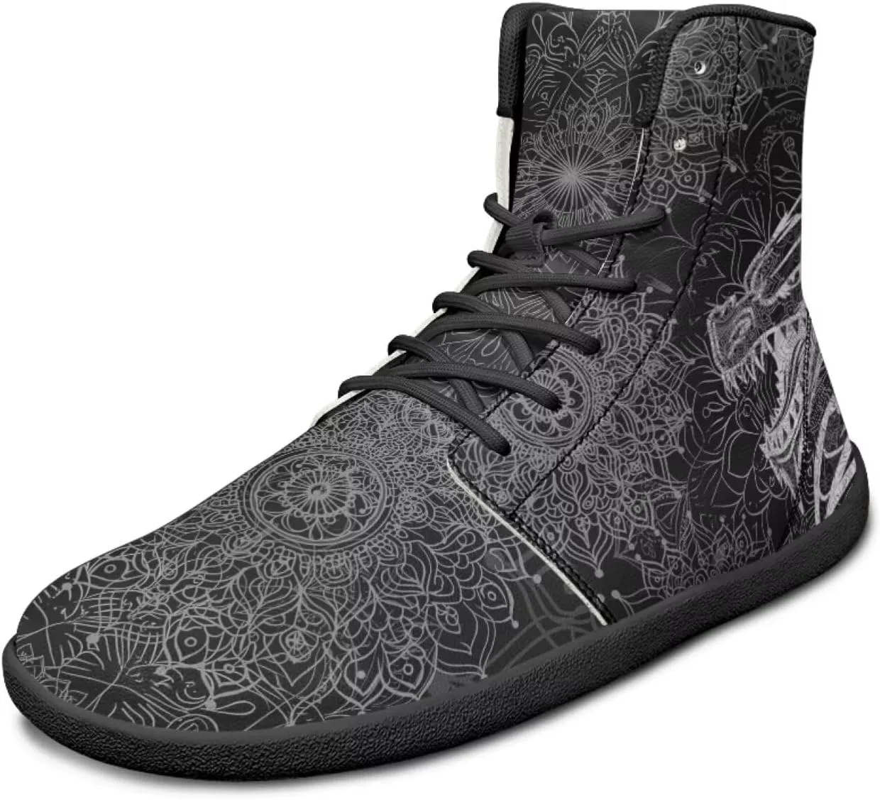 Мужские и женские босоножки Mens Wolves с высоким верхом, минималистичные кроссовки для трейл-раннинга с принтом лошади, босоножки с широкой носочной частью, кроссовки с принтом дракона Glomenade — фото 3