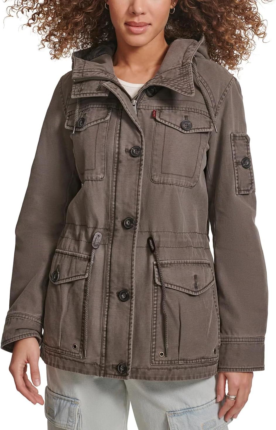 

Levi's Женская легкая хлопковая куртка в военном стиле, Grey