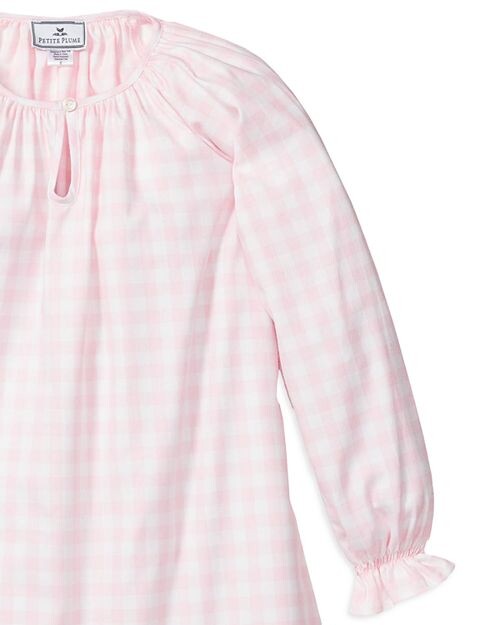 Ночная рубашка Delphine в розовую клетку для девочек Petite Plume, цвет Pink — фото 3
