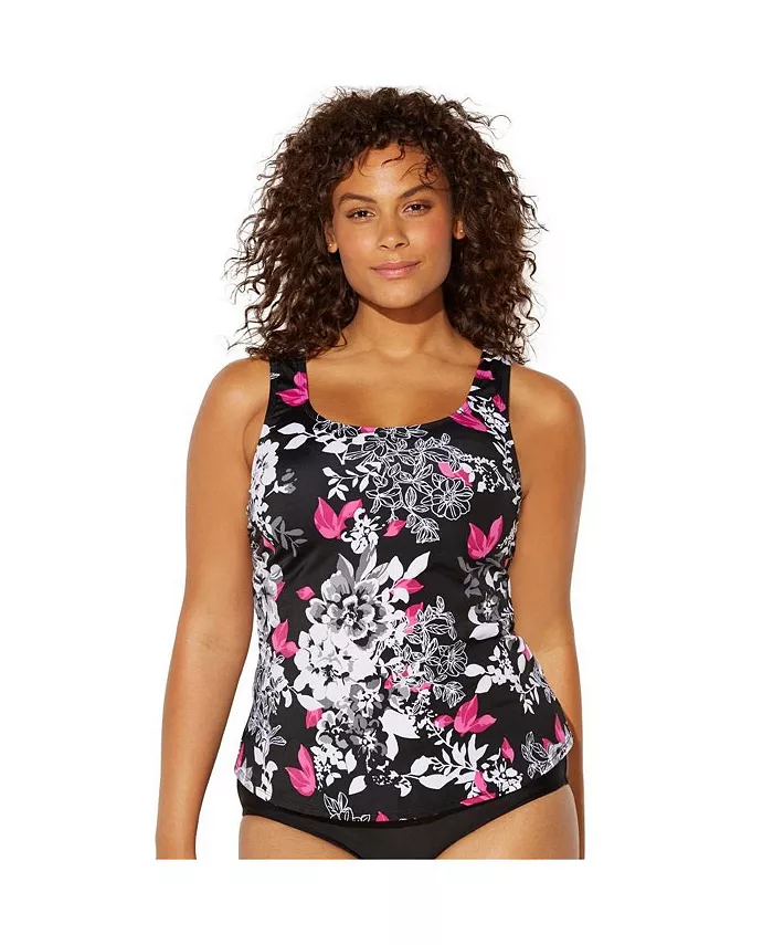 

Женский классический топ-танкини Swimsuits for All, розовый