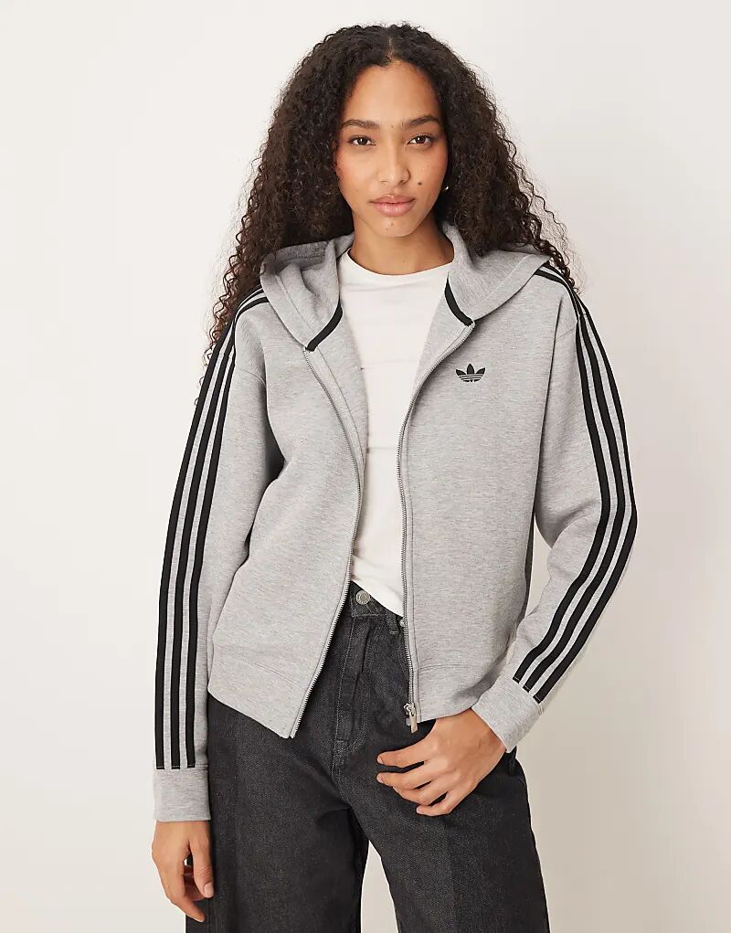 Толстовка Adidas Originals Spacer с застежкой-молнией серого цвета