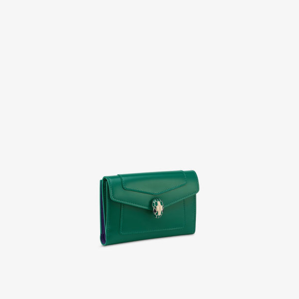 

Кошелёк Serpenti Forever Compact из кожи Bvlgari, зеленый