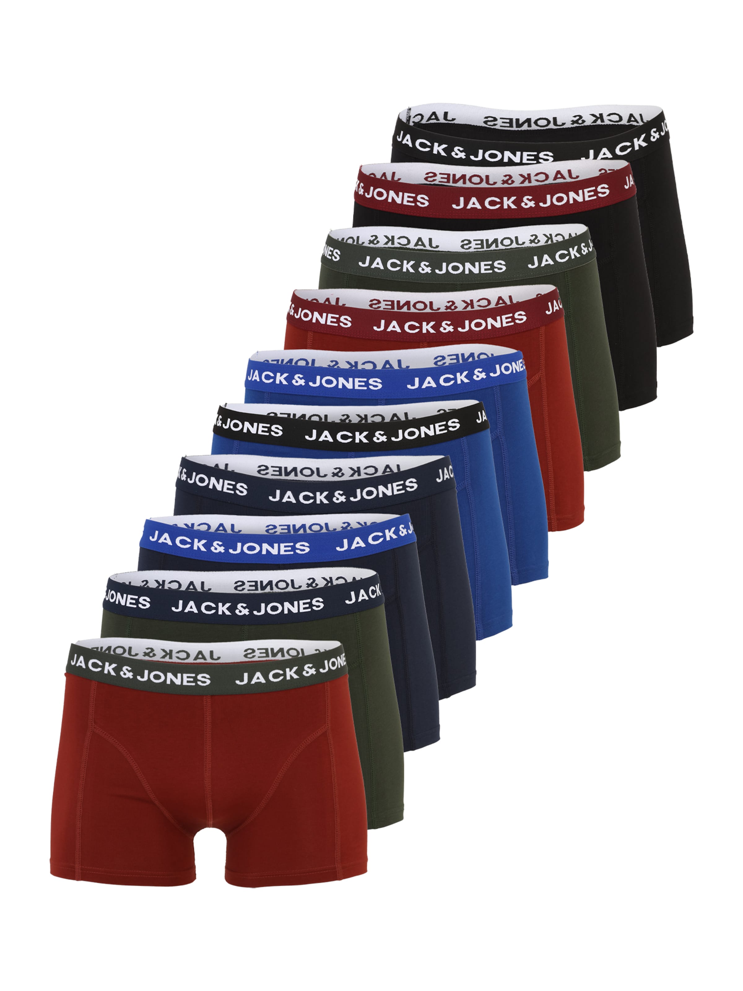 

JACK & JONES Боксеры в цветах Navy, Cobalt Blue, Dark Green, Carmine Red, Black