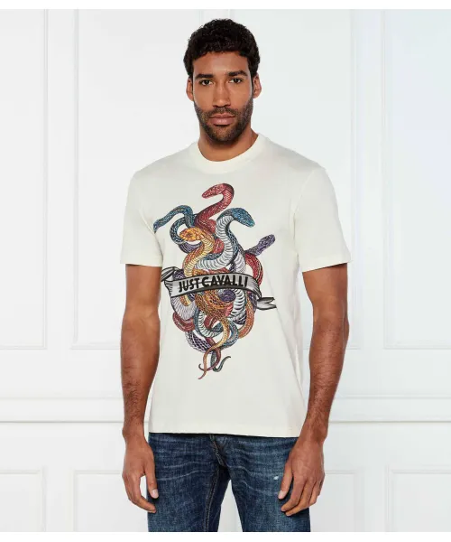 

Футболка Longline fit Just Cavalli, бежевый
