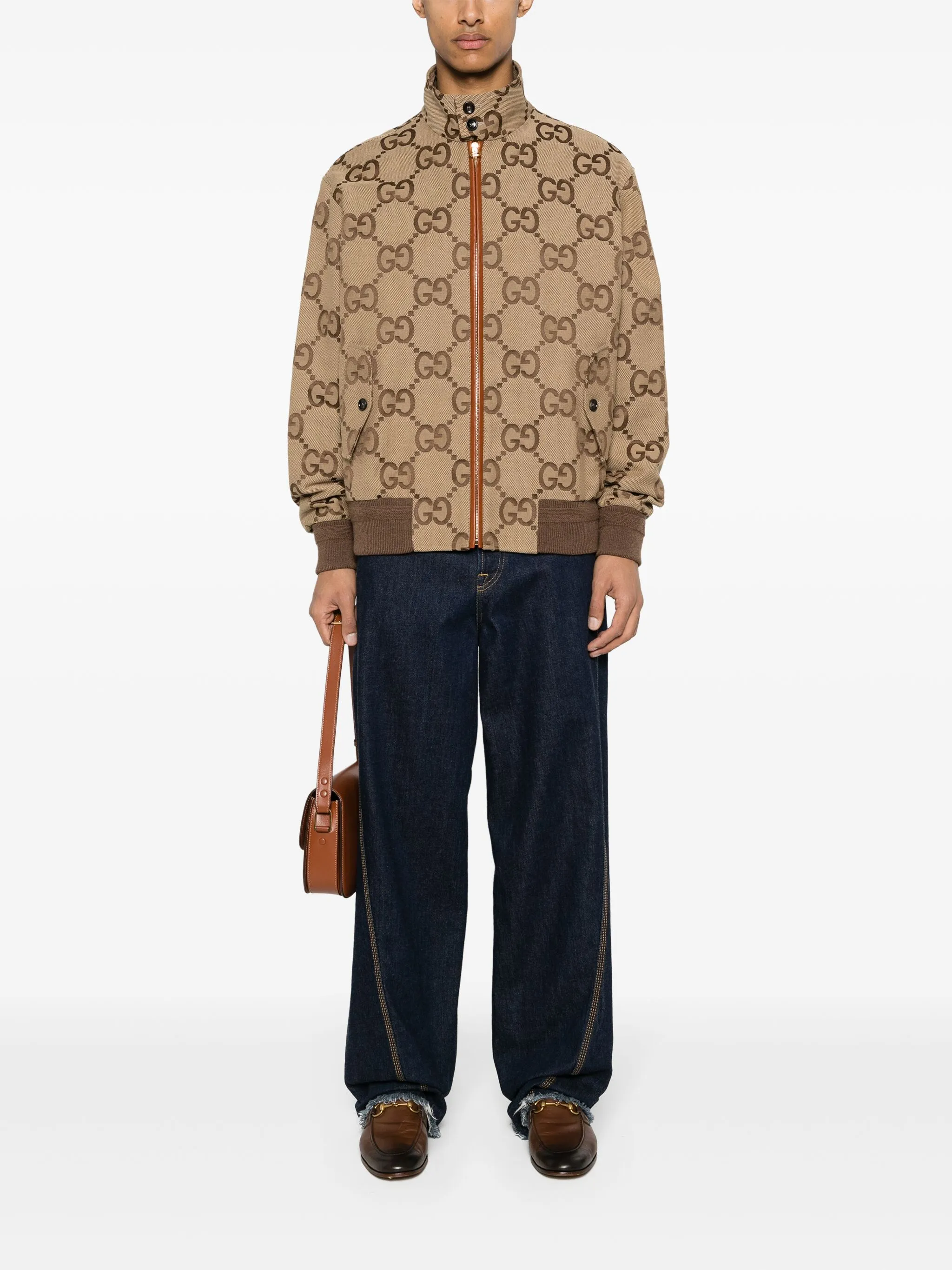 Куртка Jumbo из канваса с узором GG Gucci, бежевый — фото 2