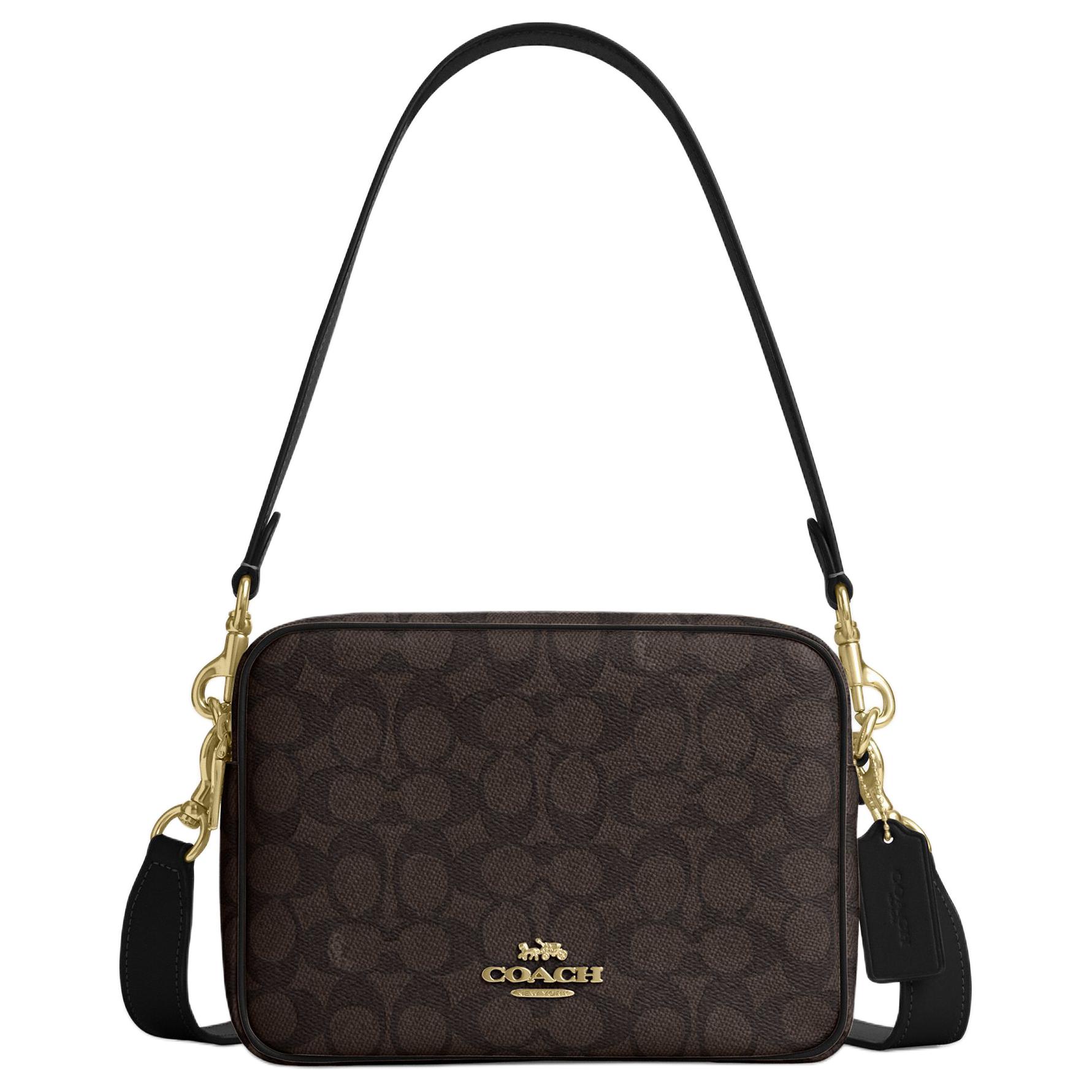 

COACH Сумка через плечо для фотоаппарата из искусственной кожи, маленькая, женская, цвет walnut brown и black