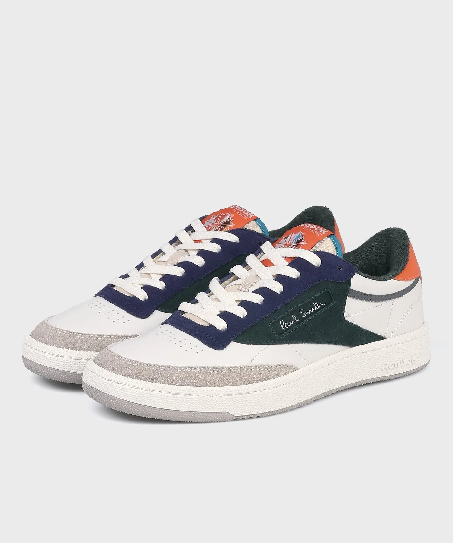 Мужские кожаные кроссовки Paul Smith + Reebok CLUB C 85 VINTAGE бордовые — фото 2