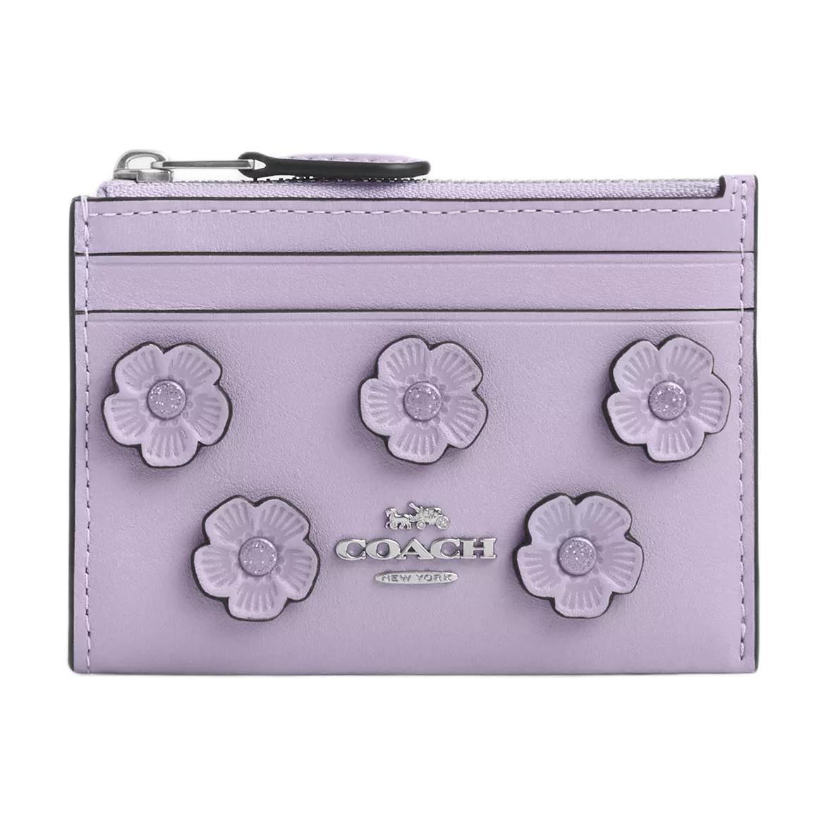 

COACH Ультратонкий кожаный картхолдер мини для женщин светло-фиолетовый, Light Purple
