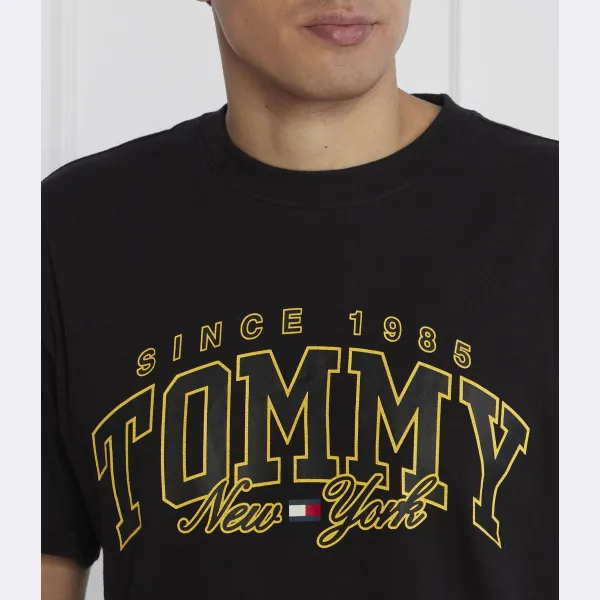 Роскошная университетская футболка свободного кроя Tommy Hilfiger, черный — фото 3