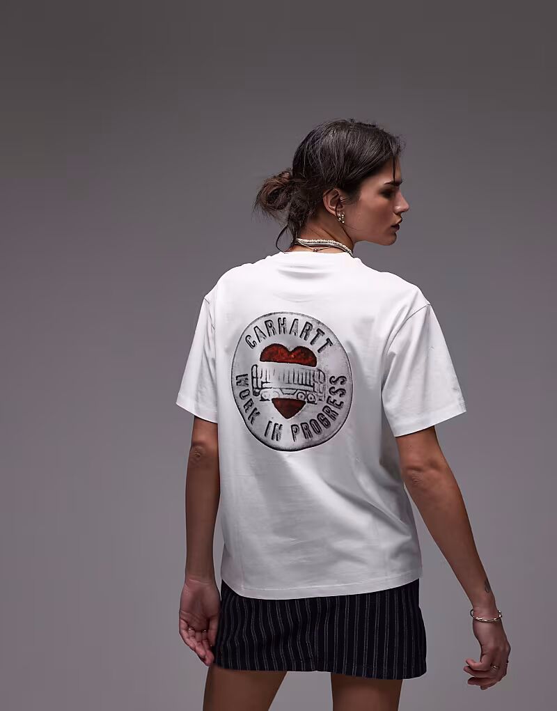 

Футболка Carhartt WIP с принтом значка белого цвета