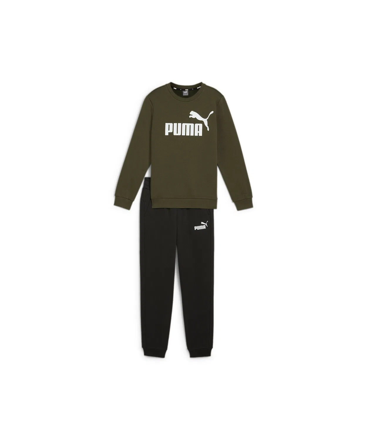 Спортивный костюм PUMA No.1 логотип, из флиса, 2 предмета, хаки-коричневый