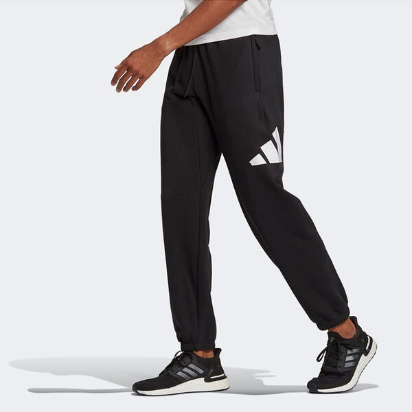 Спортивные штаны adidas MENS Fi Pant 3b Logo Print Ankle banded Knit Pants Black, черный — фото 4