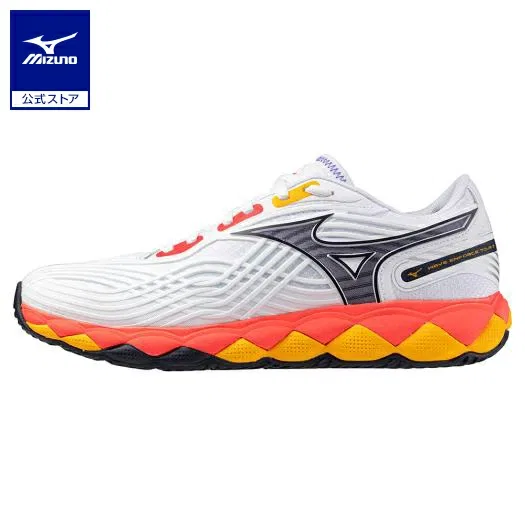 Теннисные кроссовки «Wave Enforce Tour 2 AC» от Mizuno, White X Coral X Citrus