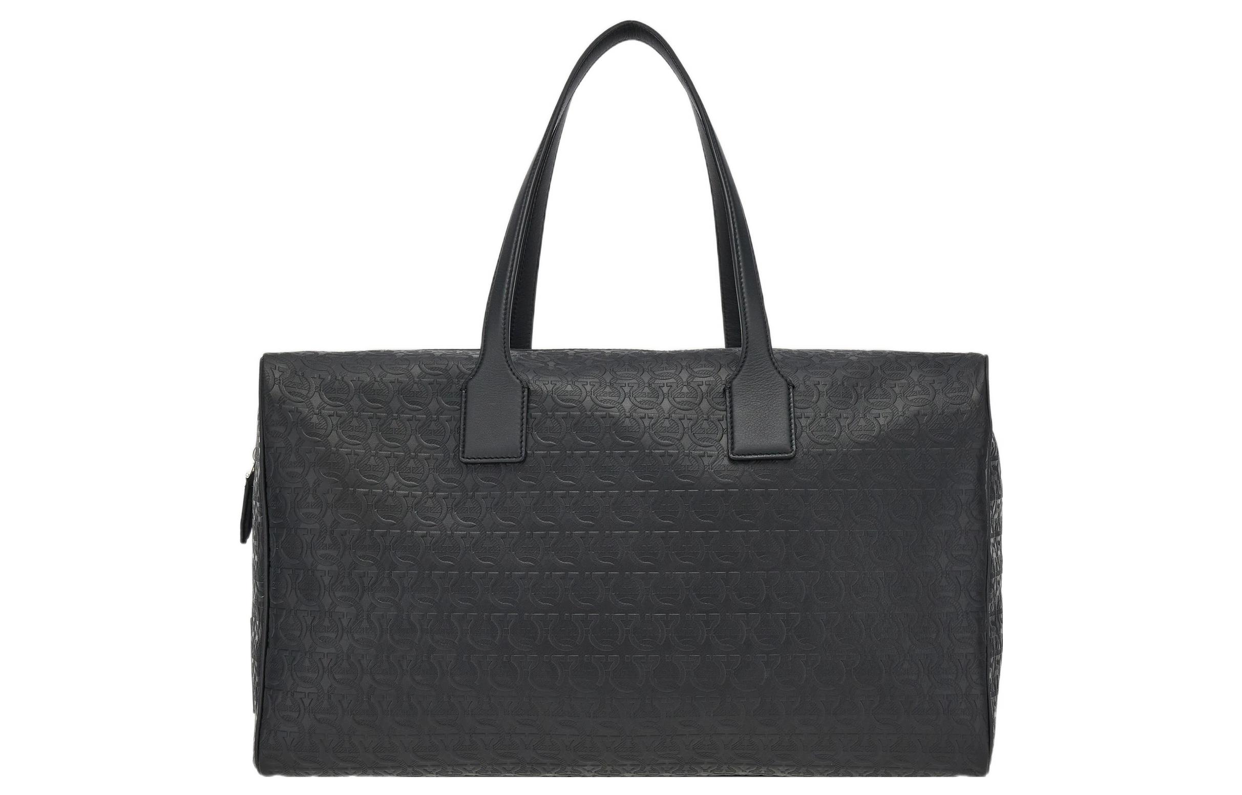 

Ferragamo Сумка багажная из телячьей кожи, мужская black